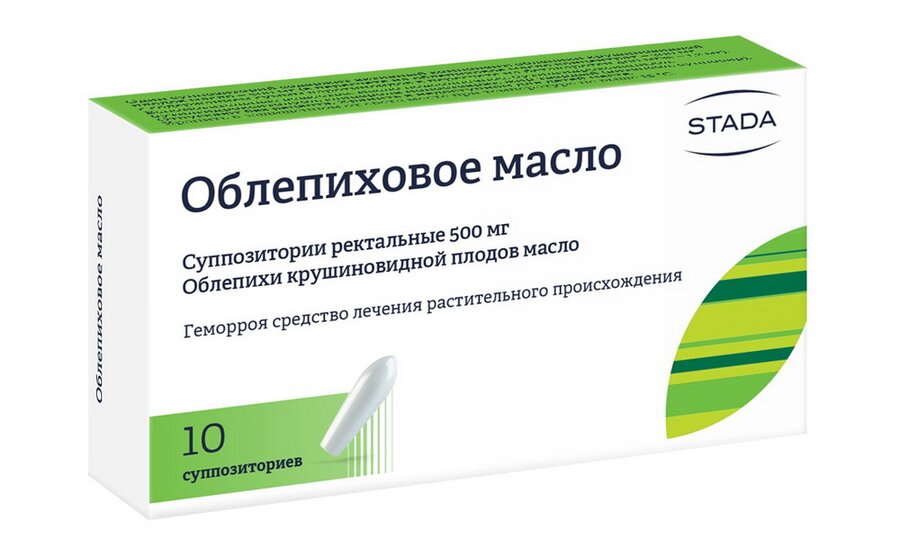 Облепиховое масло супп. рект. 500мг №10