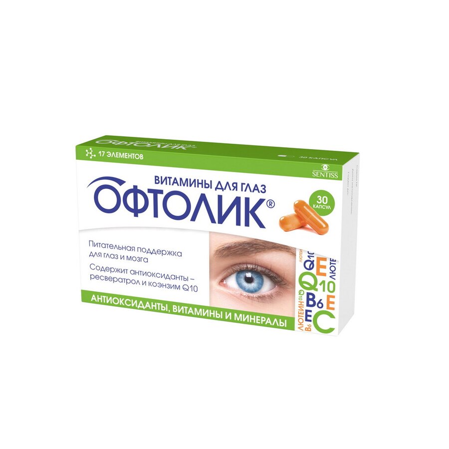 Офтолик витамины д/глаз капс. №30