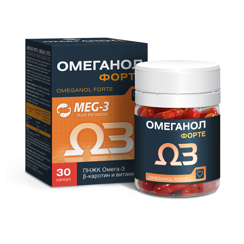 Омеганол Фоpте капс 0,6г №30 витамин е токоферола ацетат капс 200мг 20 мелиген