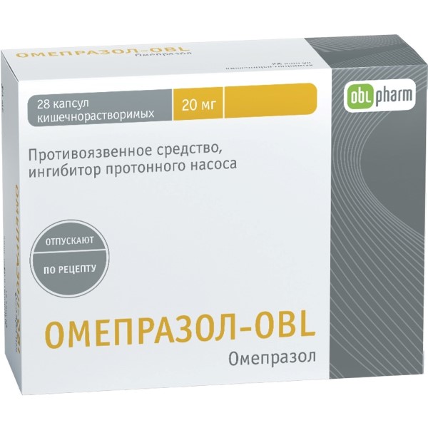 Омепразол-OBL капс. 20 мг №28