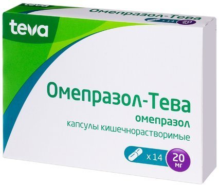 Омепразол-Тева капс. 20мг №14 омепразол obl капс 20 мг 28