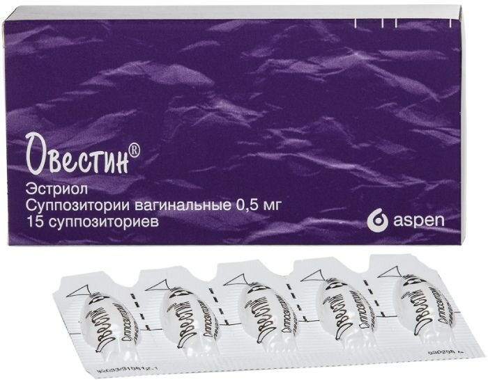 Овестин супп. ваг. 0.5мг №15