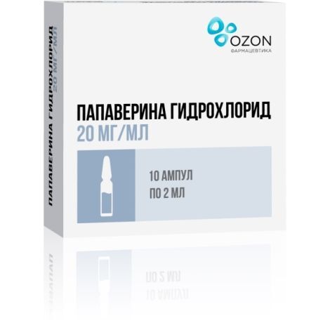 Папаверин г/хл р-р д/ин. 2% 2мл №10 Озон атенолол озон таб п п о 25мг n30
