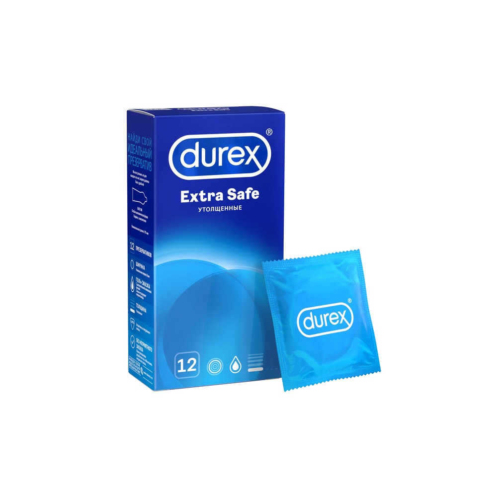 Презервативы Дюрекс Экстра Сэйф №12 аптека презервативы дюрекс durex экстра сейф плотные с допол смазкой n12