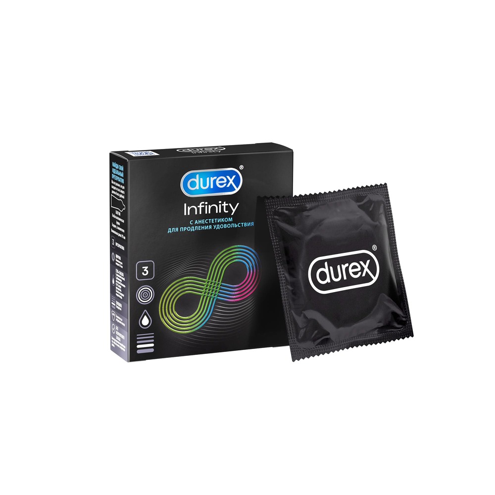 Презервативы Дюрекс Инфинити гладкие с анестетиком №3 дюрекс презервативы инфинити с анестетиком 3