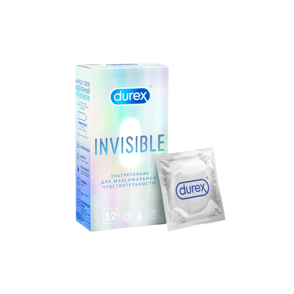 Презервативы Дюрекс Инвизибл №12 durex инвизибл xxl презервативы 12 шт