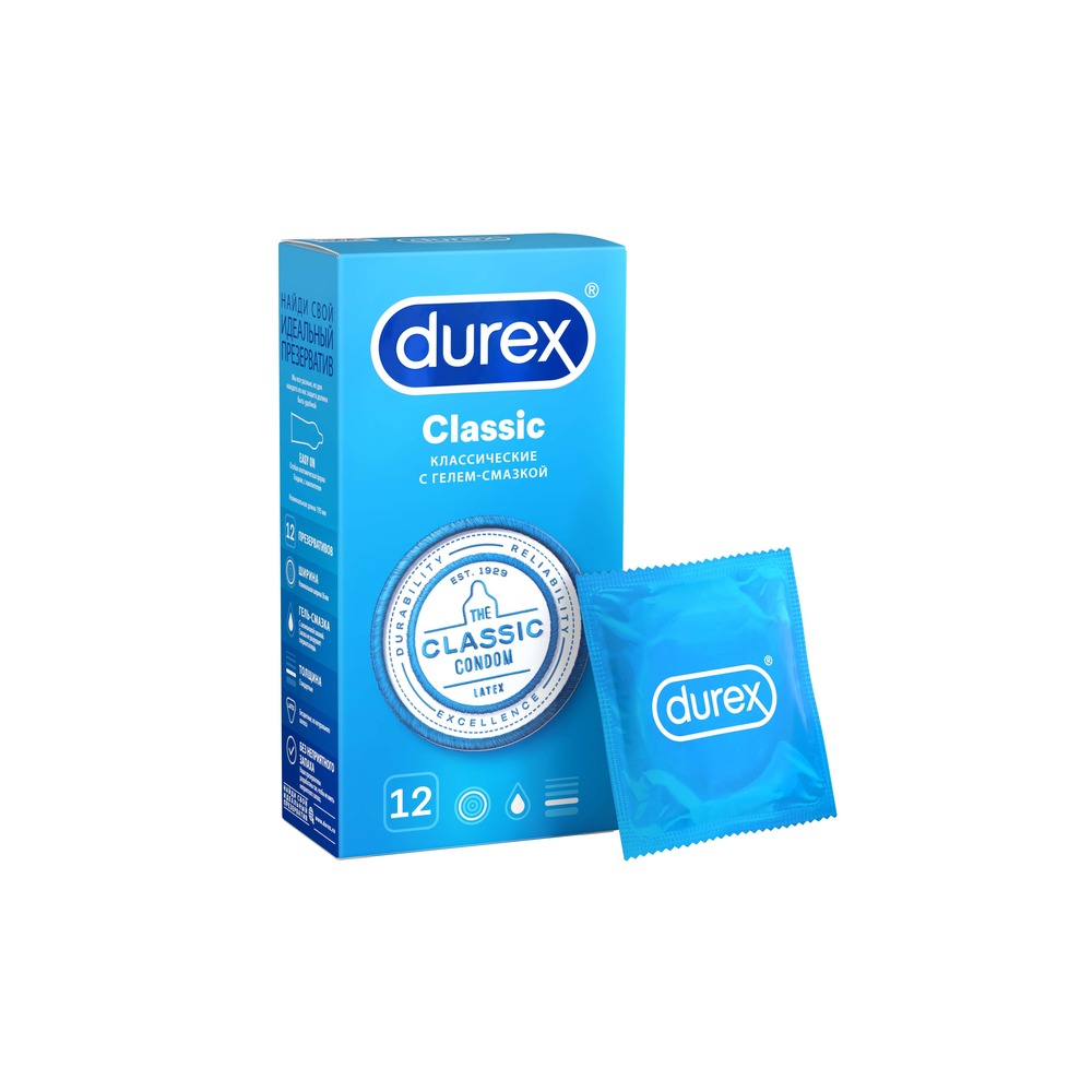 Презервативы Дюрекс Классик №12 презервативы durex classic классические 3 шт