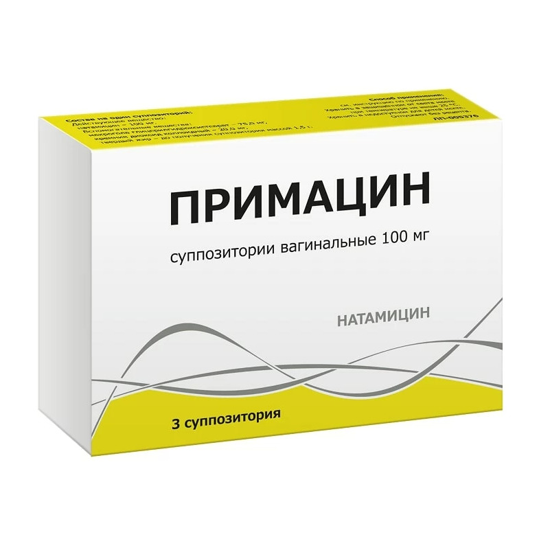 Примацин супп. ваг. 100мг №3 тетрациклин лек т таб п о 100мг 20