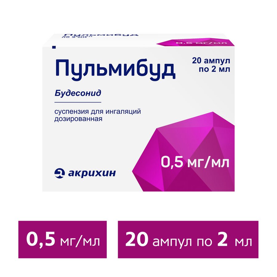 Пульмибуд сусп. д/инг. дозирован. 0,5мг/мл 2мл №20