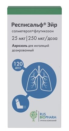 Респисальф Эйр аэроз. д/ингал. дозир. 25мкг+250мкг/доза №120