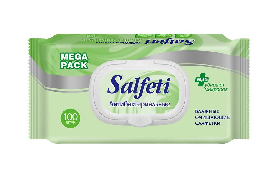 Салфетки влажные Салфети антибактериальные Мега с пластиковым клапаном №100 в Шушарах