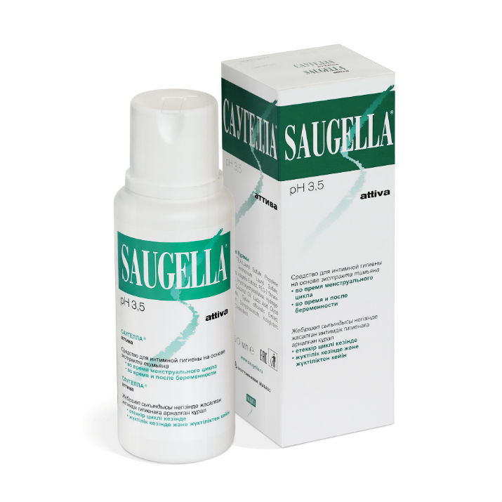 Саугелла мыло жидкое д/интим гигиены аттива (тимьян) 250мл
