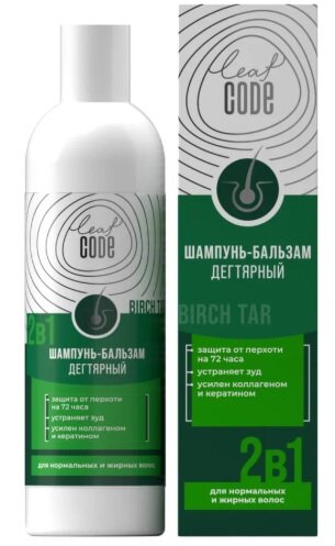 Шампунь-бальзам 2в1 дегтярный от перхоти и жирной себореи 250 мл