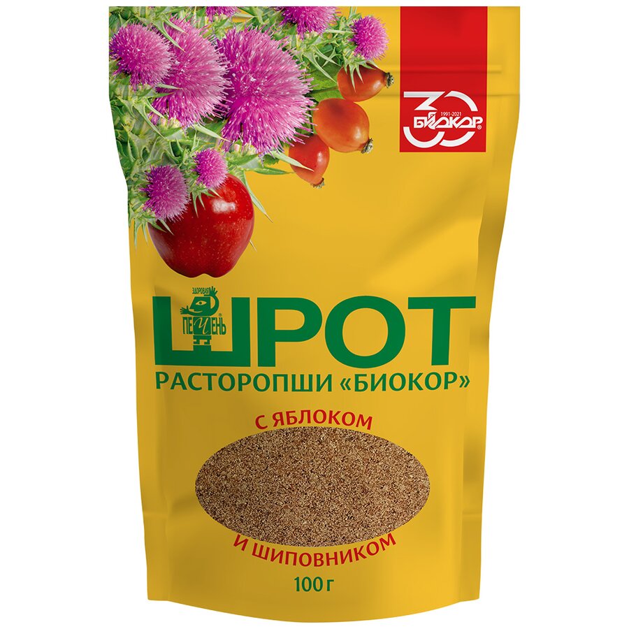 Шрот расторопши Биокор с яблоком и шиповником 100г