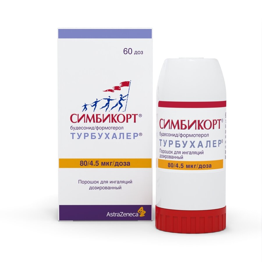 Симбикорт турбухалер пор. д/ингал. 80мкг+4.5мкг/доза 60доз