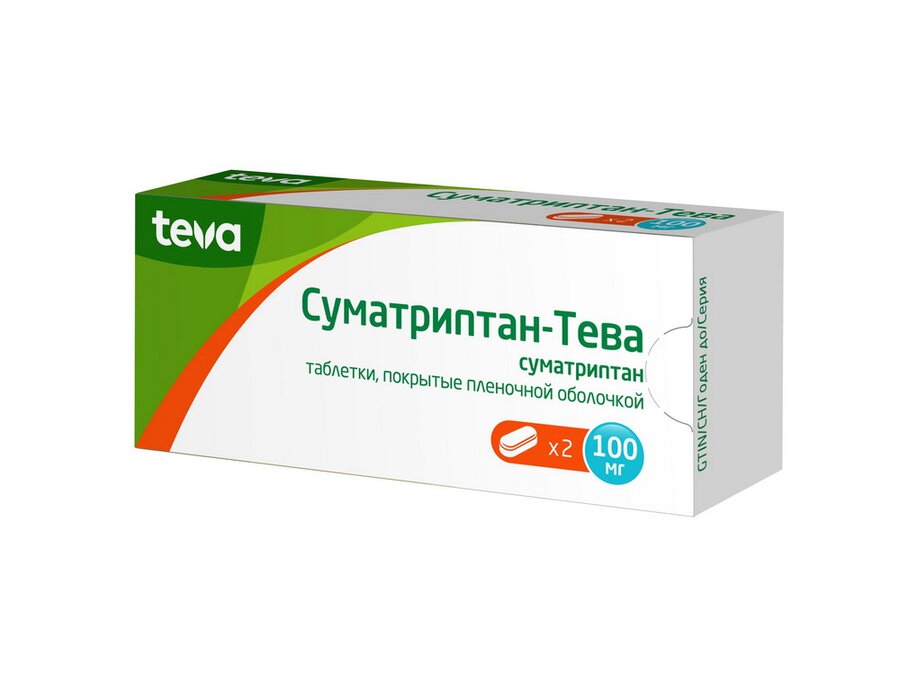 Суматриптан-Тева таб. п/о100мг №2