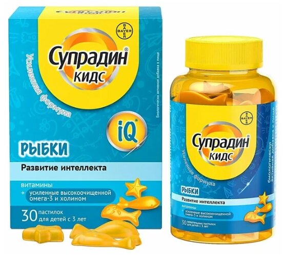 Супрадин Кидс Рыбки таб. жеват. Омега-3/Холин №30