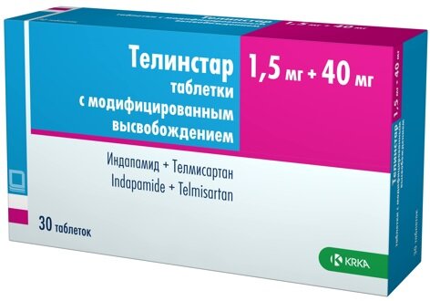 Телинстар таб. с модиф. высвоб. 1,5мг+40мг №30
