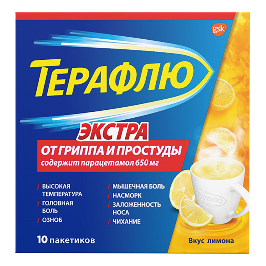 Терафлю Экстра пор. пак. Лимон №10 в Енском