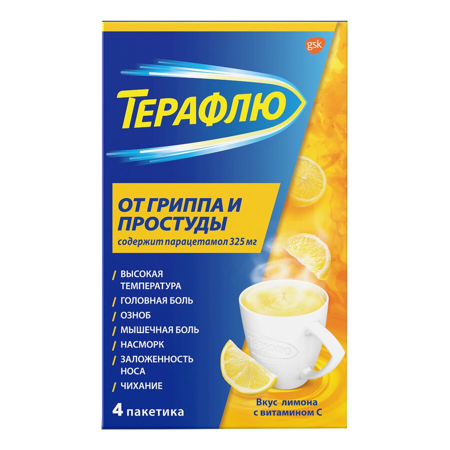 Терафлю пор. пак. Лимон №4 в Барнауле