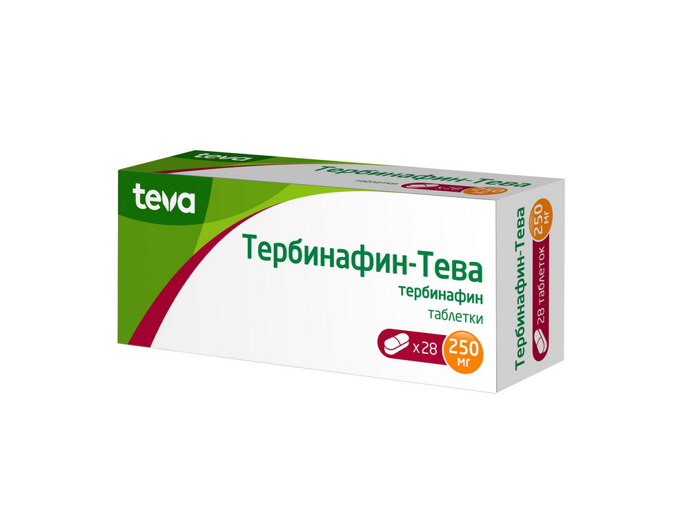 Тербинафин-Тева таб. 250мг №28 финастерид тева таблетки п о плен 5мг 90шт