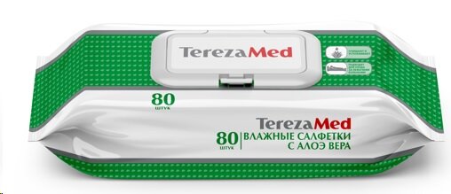 ТерезаМед салфетки влажные очищающие с алоэ вера №80 в Кляземском городке