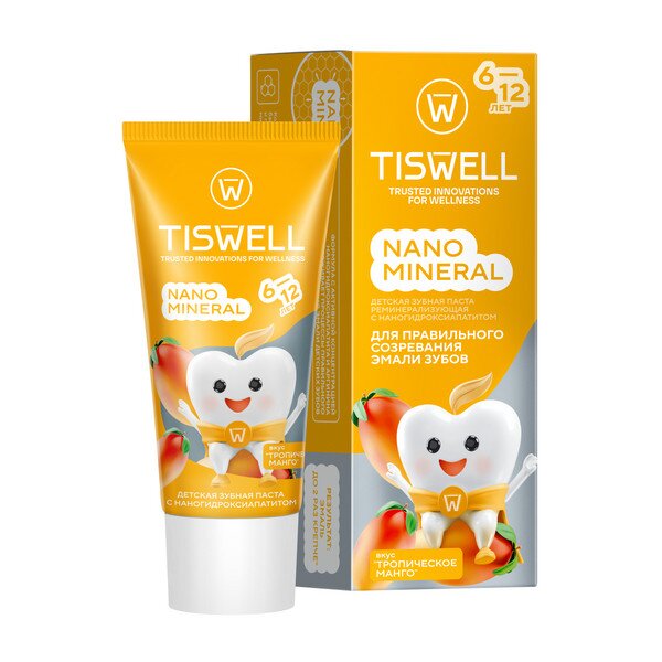 Тисвелл з/паста реминерал. с наногидроксиапатитом и фтором 6-12л тропич. манго 60г