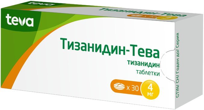 Тизанидин-Тева таб. 4мг №30 силденафил тева таблетки п о плен 50мг 4шт