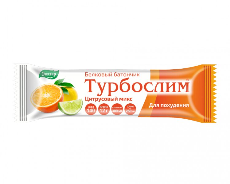 Турбослим батончик белковый Цитрусовый микс 50г №1 в Санкт-Петербурге и области