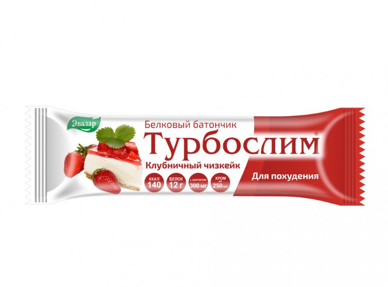 Турбослим батончик белковый Клубничный чизкейк 50г №1