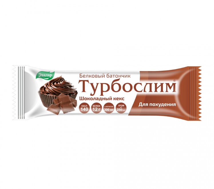 Турбослим батончик белковый Шоколадный кекс 50г №1