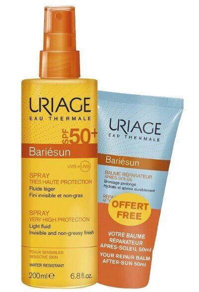 

Урьяж Барьесан набор спрей невидимый спф50 200мл + бальзам восстан. п/солнца 50мл