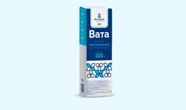 Вата Амелия Зиг-Заг хир. н/стер. 100г в Медведово
