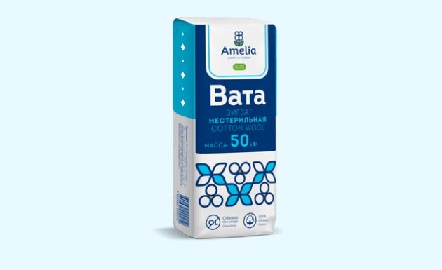 Вата Амелия Зиг-Заг хир. н/стер. 50г в Телмана