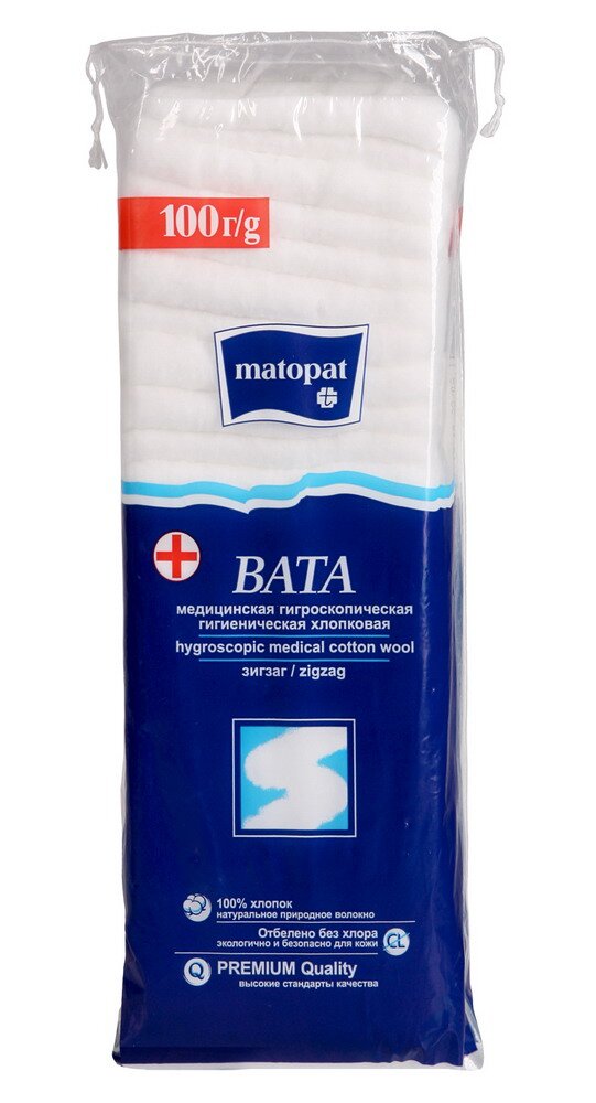 Вата Матопат Зиг-Заг н/стер 100г