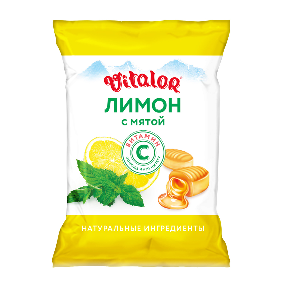 Виталор карамель леденцовая лимон/мята+вит.С 60г