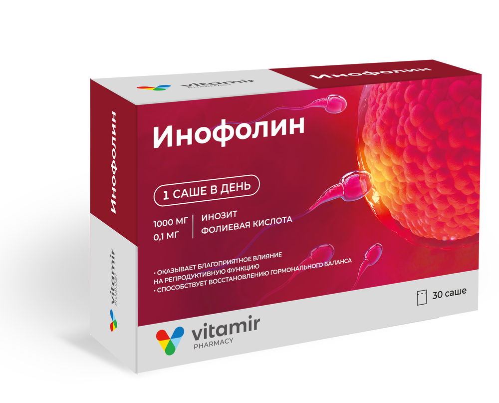 Витамир Инофолин саше-пакет №30 бад l карнитин витамир жиросжигание 500 мг 30 таблеток