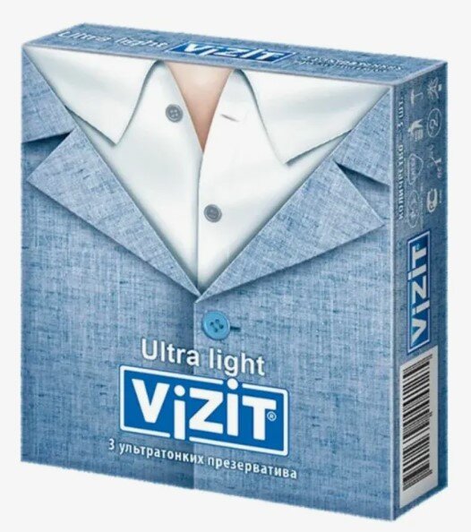 Визит презервативы ультра лайт №3