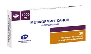 Метформин Канон таб. п/о 1000мг №30 метформин сз таблетки пролонг 1000 мг 60 шт