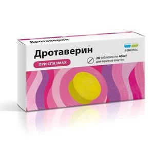 Дротаверин таб. 40мг №28 Реневал дротаверин таблетки 80 мг 20 шт