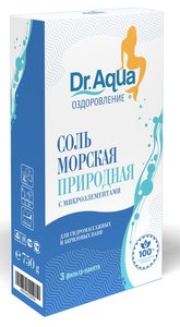 Доктор Аква соль морская д/ванн природная 250г ф/п №3 verdecosmetic морская соль 1500